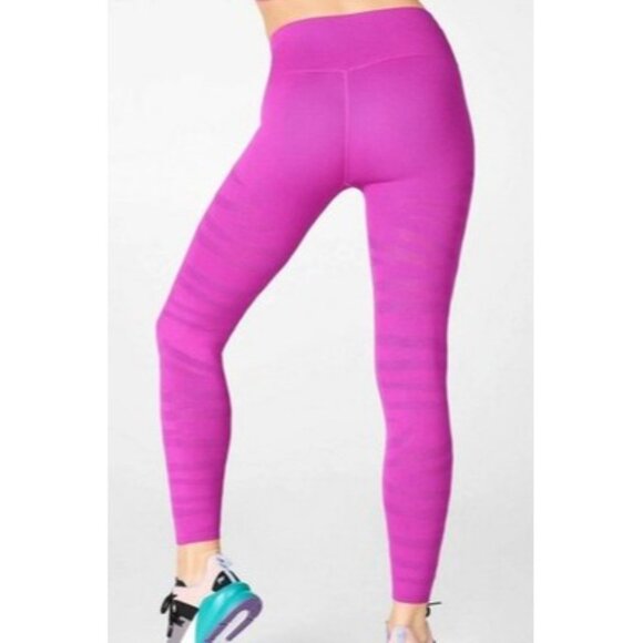 Fabletics Sculptknit Seamless Zebra Cut Workout Custom Length Leggings Xsmall Pk - Picture 2 of 7